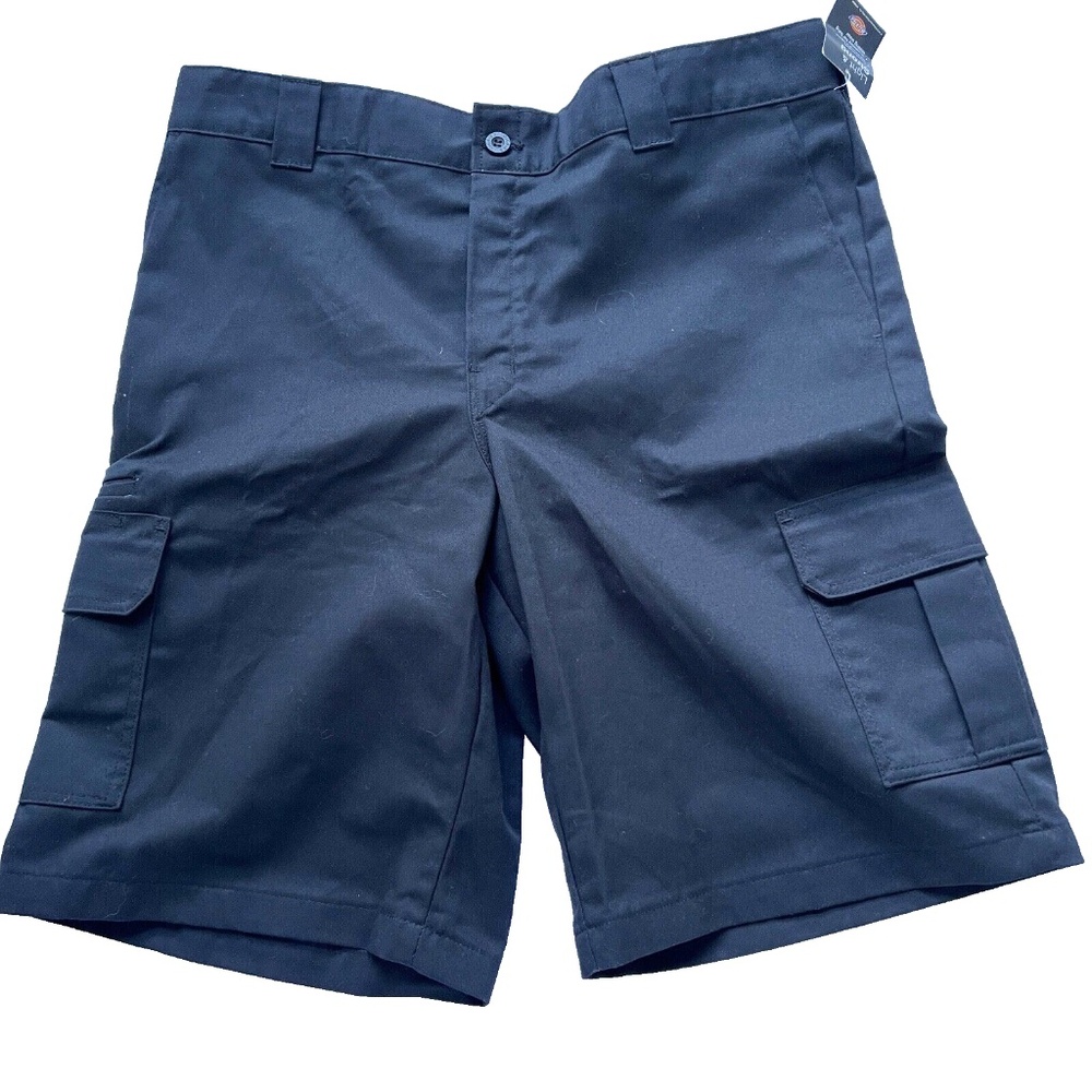 dickies Cargo Mens Short Regular 11" Inseam Flex Fabric Black Cotton Blend Sz 38